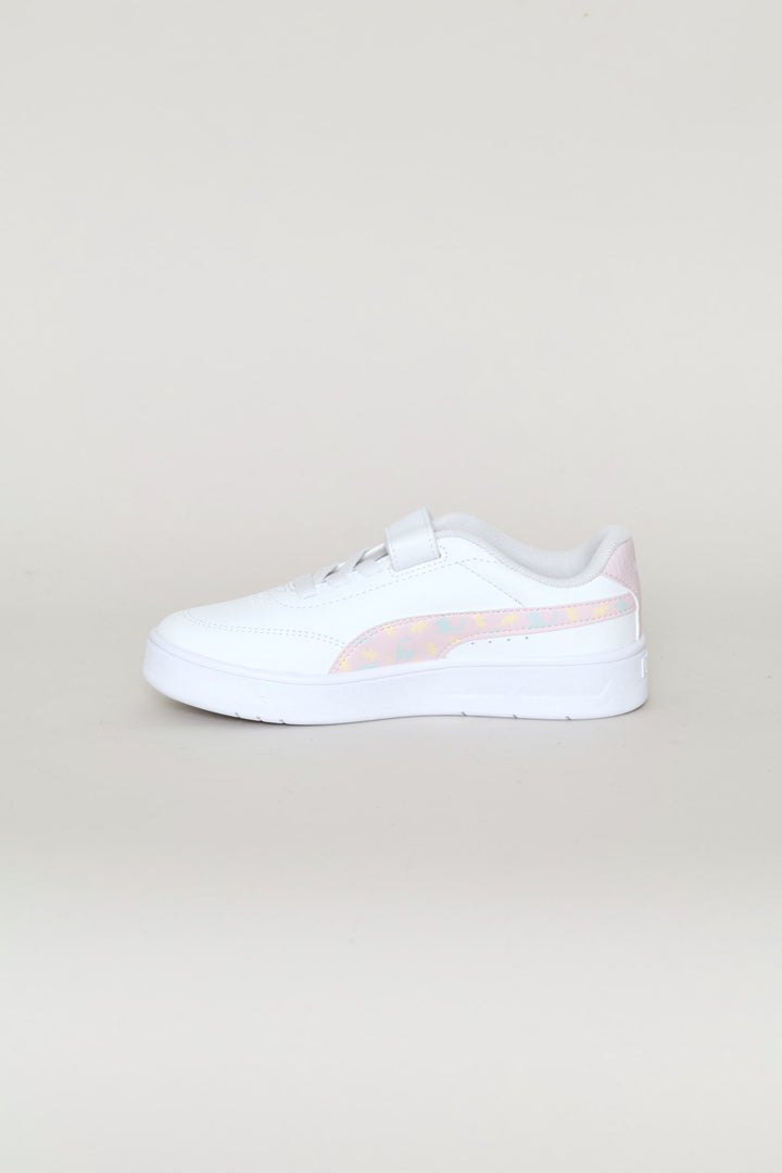 Pre-Boys Court Classic Clean Dino Sneaker - White