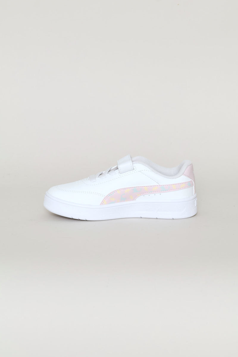 Pre-Boys Court Classic Clean Dino Sneaker - White