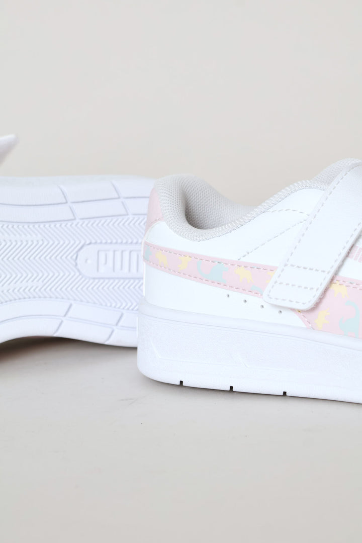 Pre-Boys Court Classic Clean Dino Sneaker - White