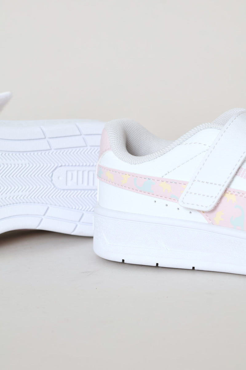 Pre-Boys Court Classic Clean Dino Sneaker - White