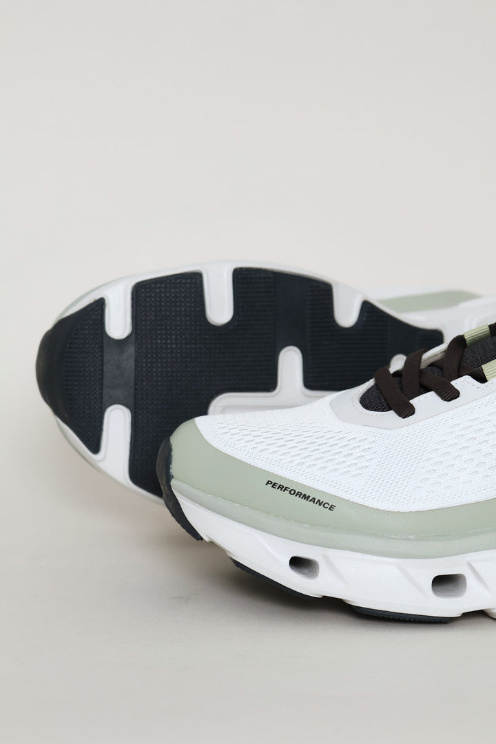 Batista Lace Up Mesh Trainer - White/Green