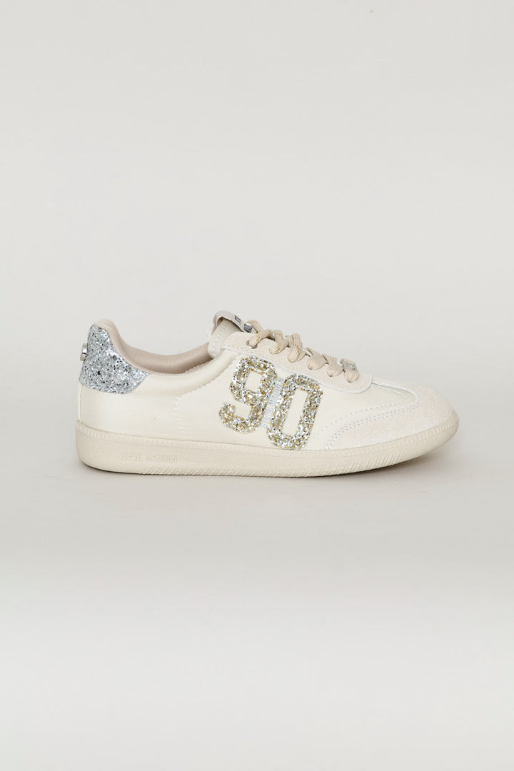 Gold Detail Lace Up Sneaker - Bone