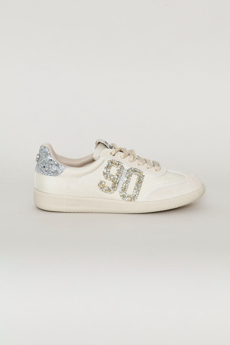 Gold Detail Lace Up Sneaker - Bone