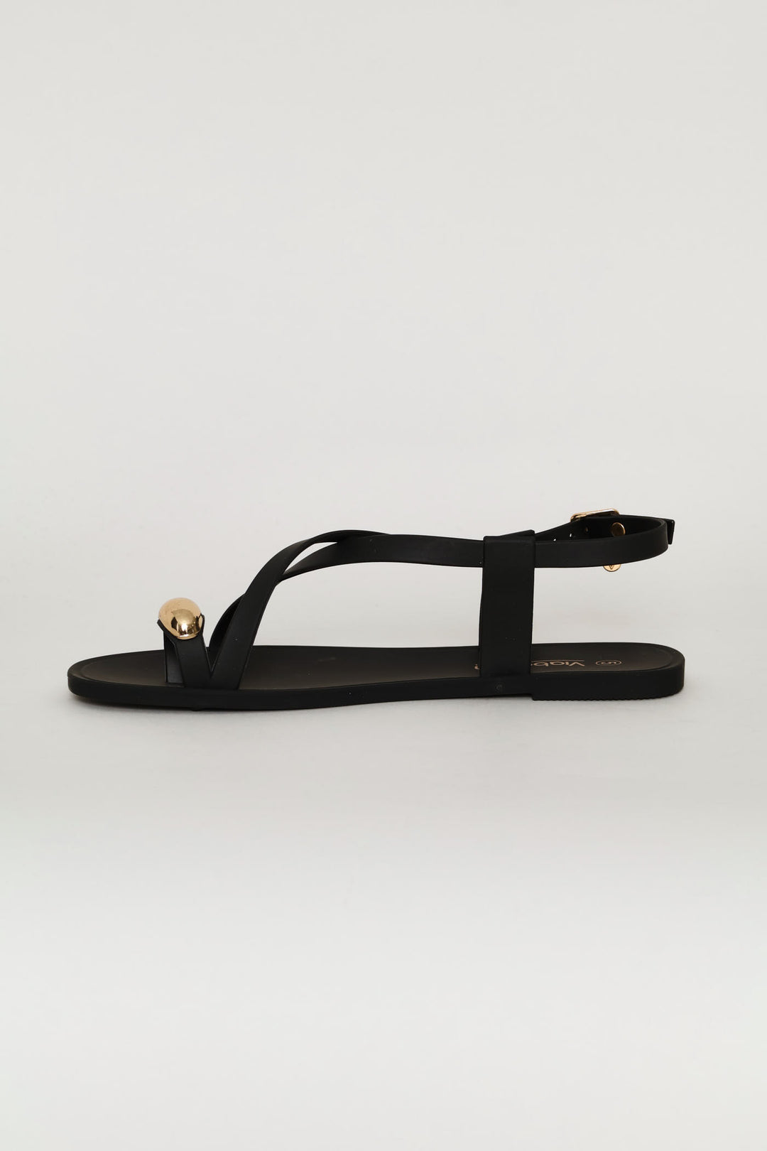 Gold Detaiil Sandal - Black