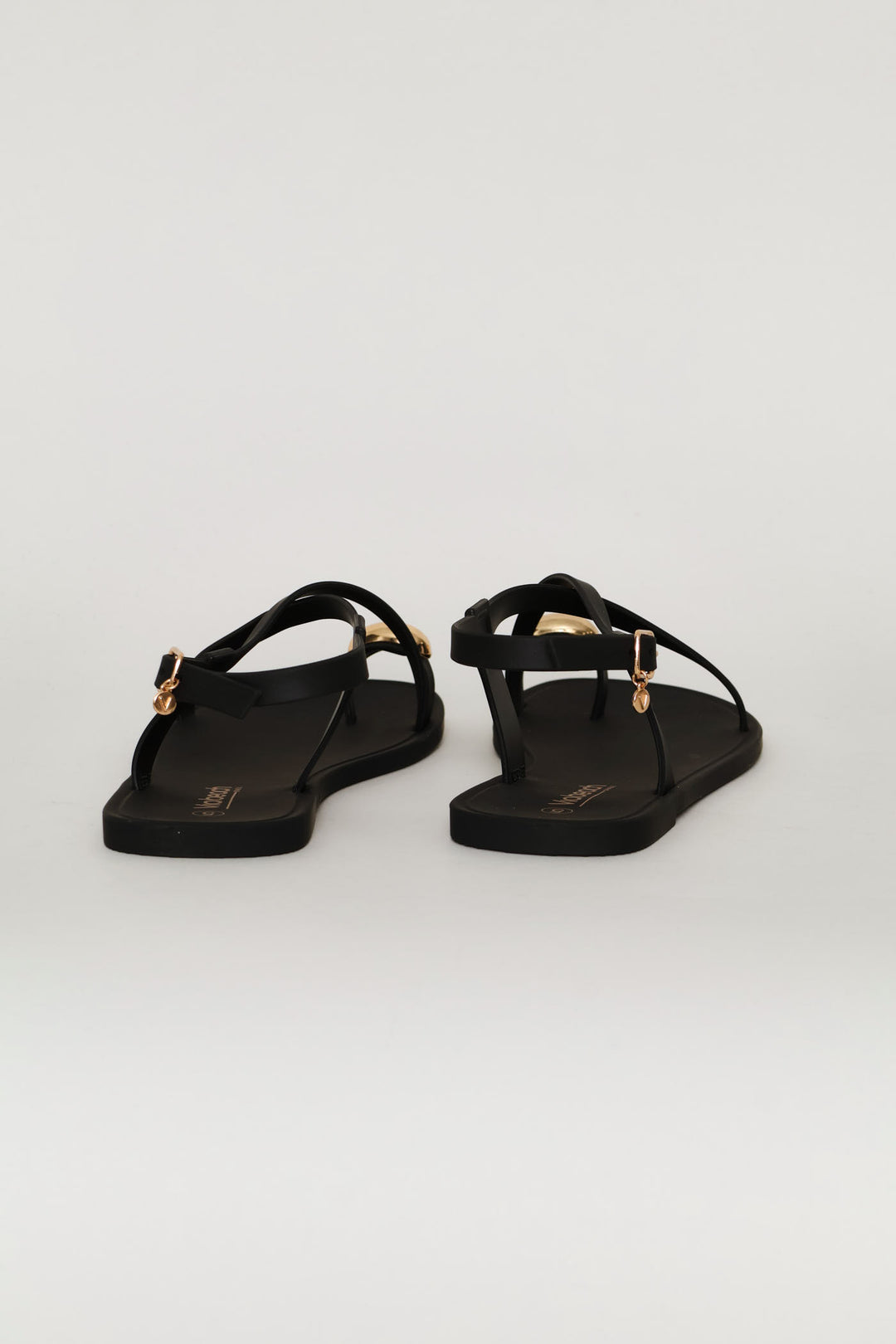 Gold Detaiil Sandal - Black