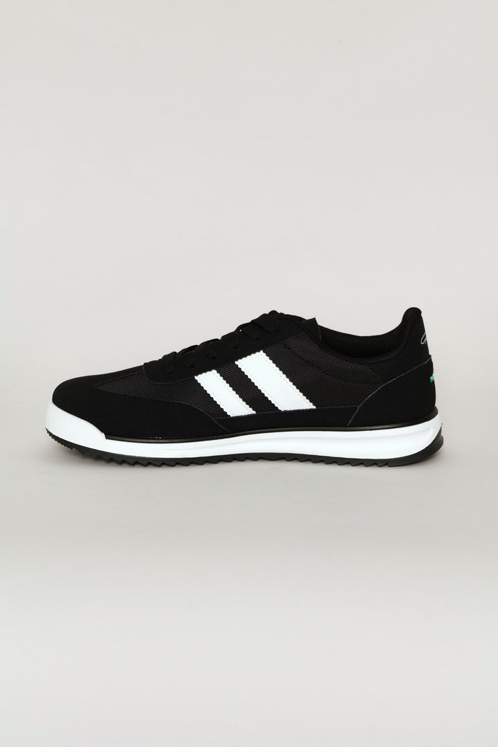 The Game Double Stripe Detail Sneaker - Black