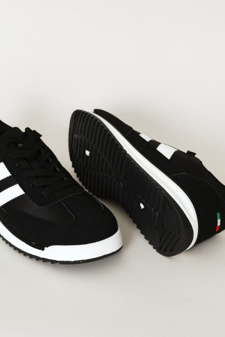 The Game Double Stripe Detail Sneaker - Black