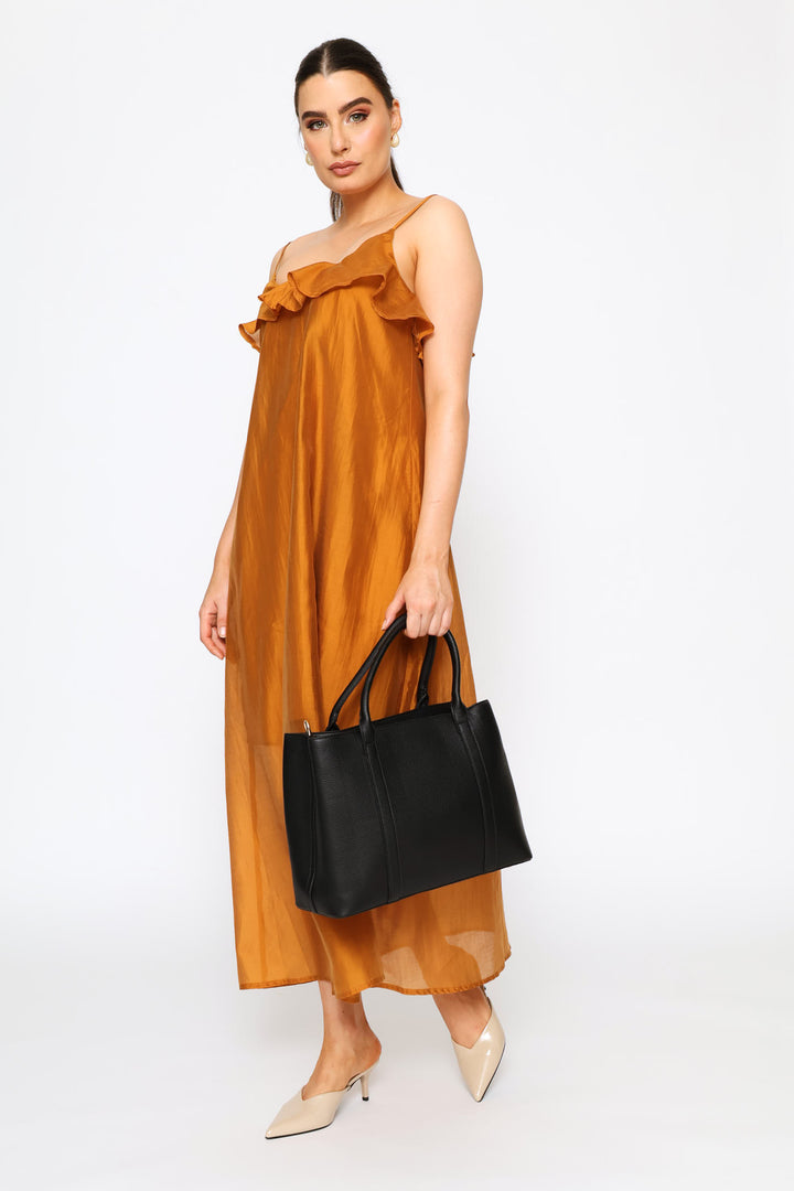 Multi Compartment Panel Tote - Black