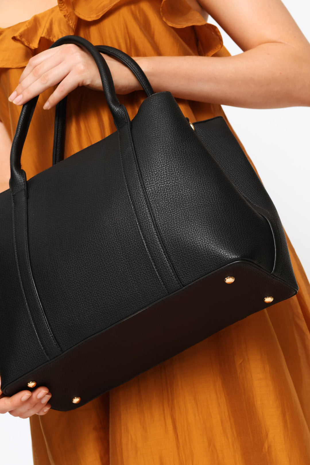 Multi Compartment Panel Tote - Black