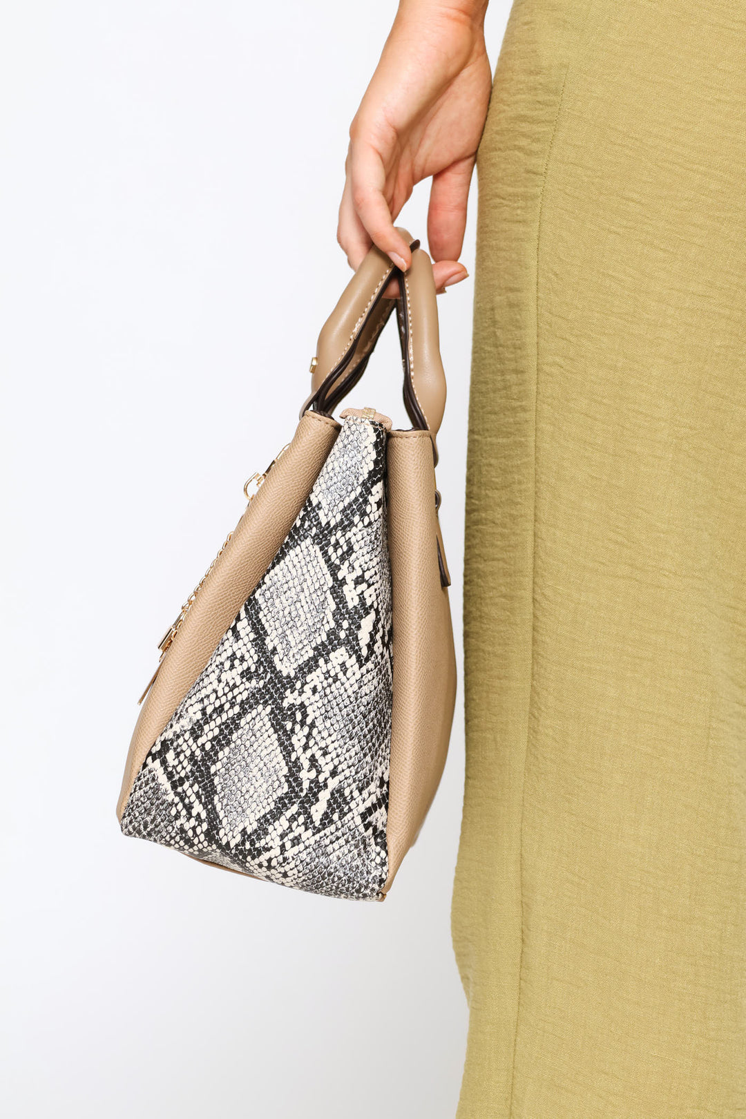 Tote Bag With Charm - Beige