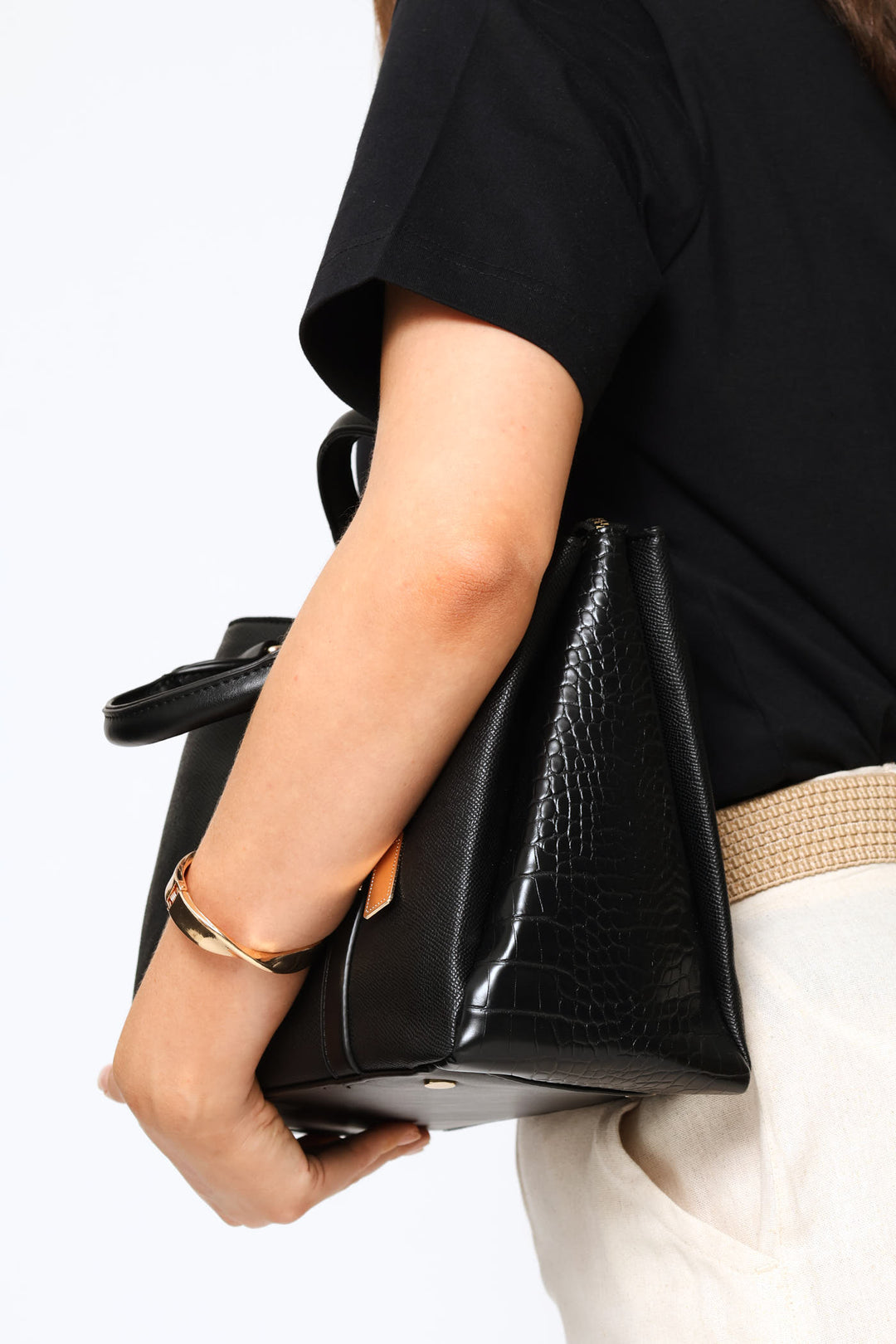 Tote Bag With Charm - Black