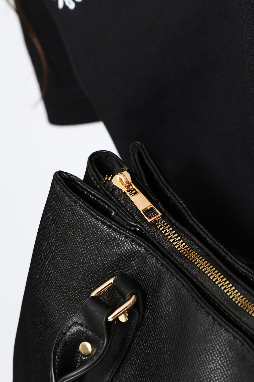 Tote Bag With Charm - Black
