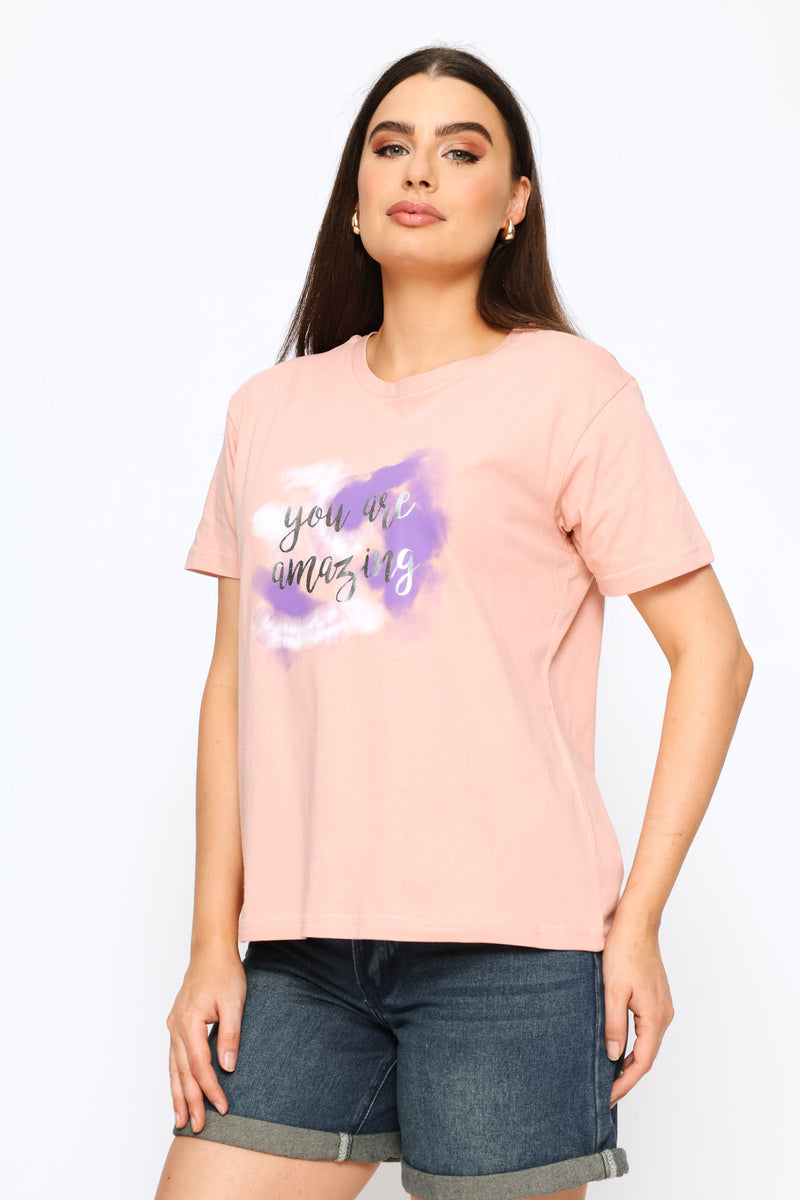 You Are Amazing Tee - Dusty Rose