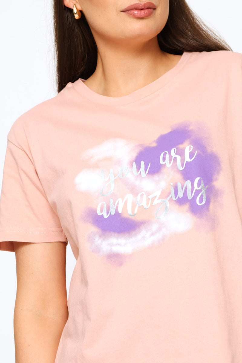 You Are Amazing Tee - Dusty Rose