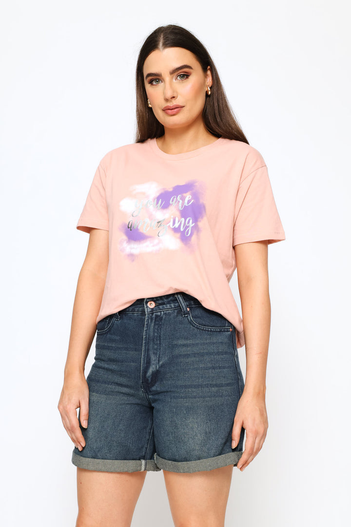 You Are Amazing Tee - Dusty Rose