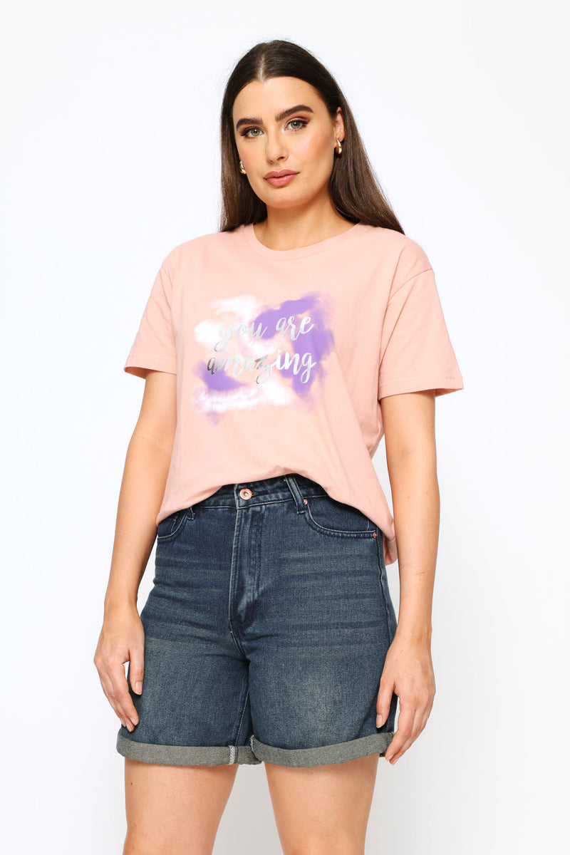 You Are Amazing Tee - Dusty Rose