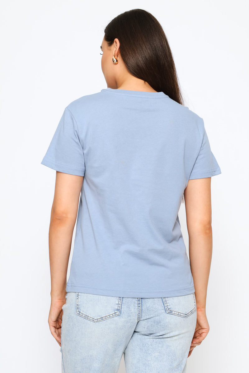 Watercolour Sailboat Tee - Denim