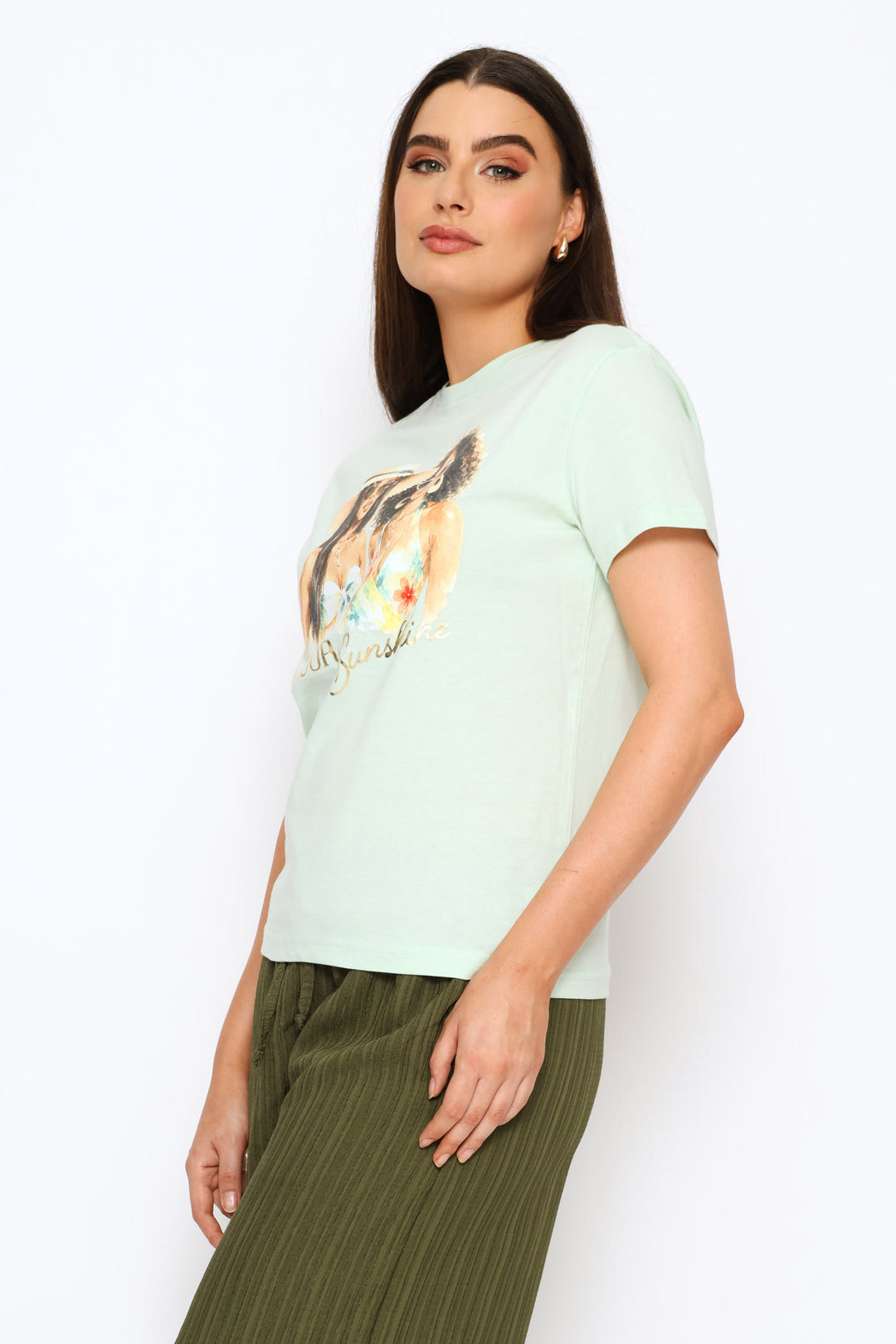 Amour & Sunshine Foil Tee - Fresh Mint