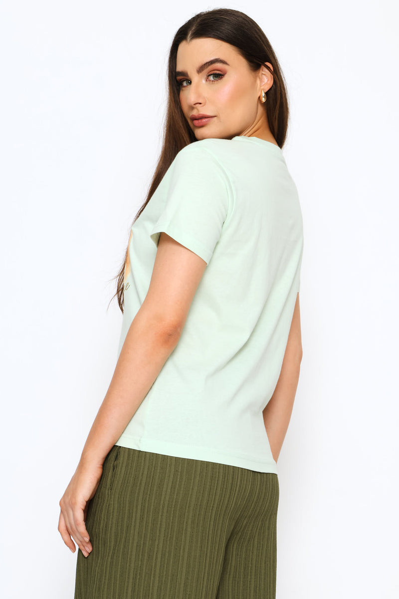 Amour & Sunshine Foil Tee - Fresh Mint