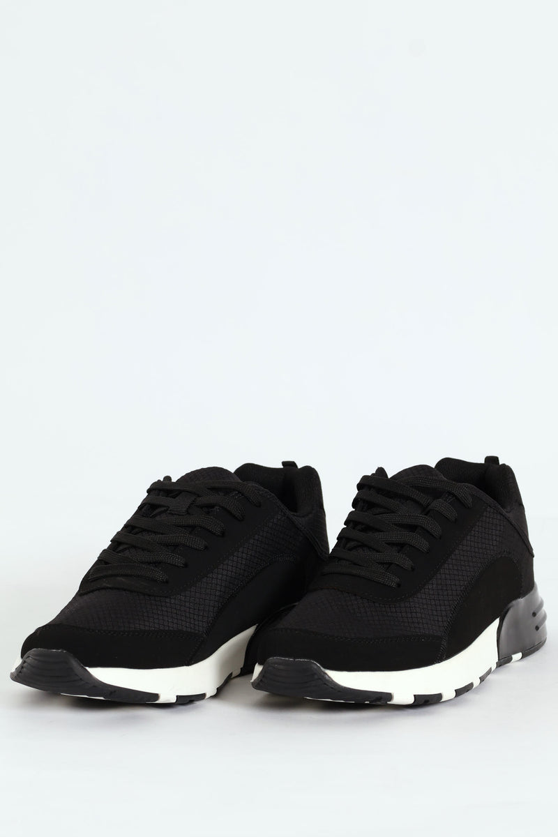 Trainer With Heel Insert On Sole - Black