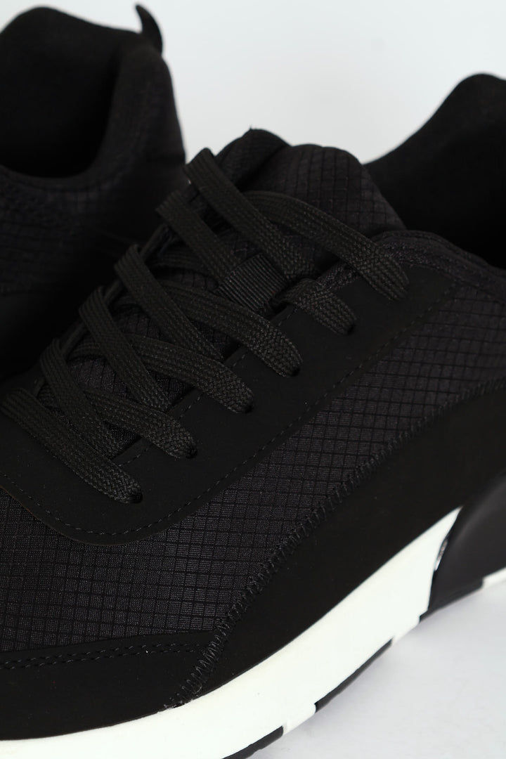 Trainer With Heel Insert On Sole - Black