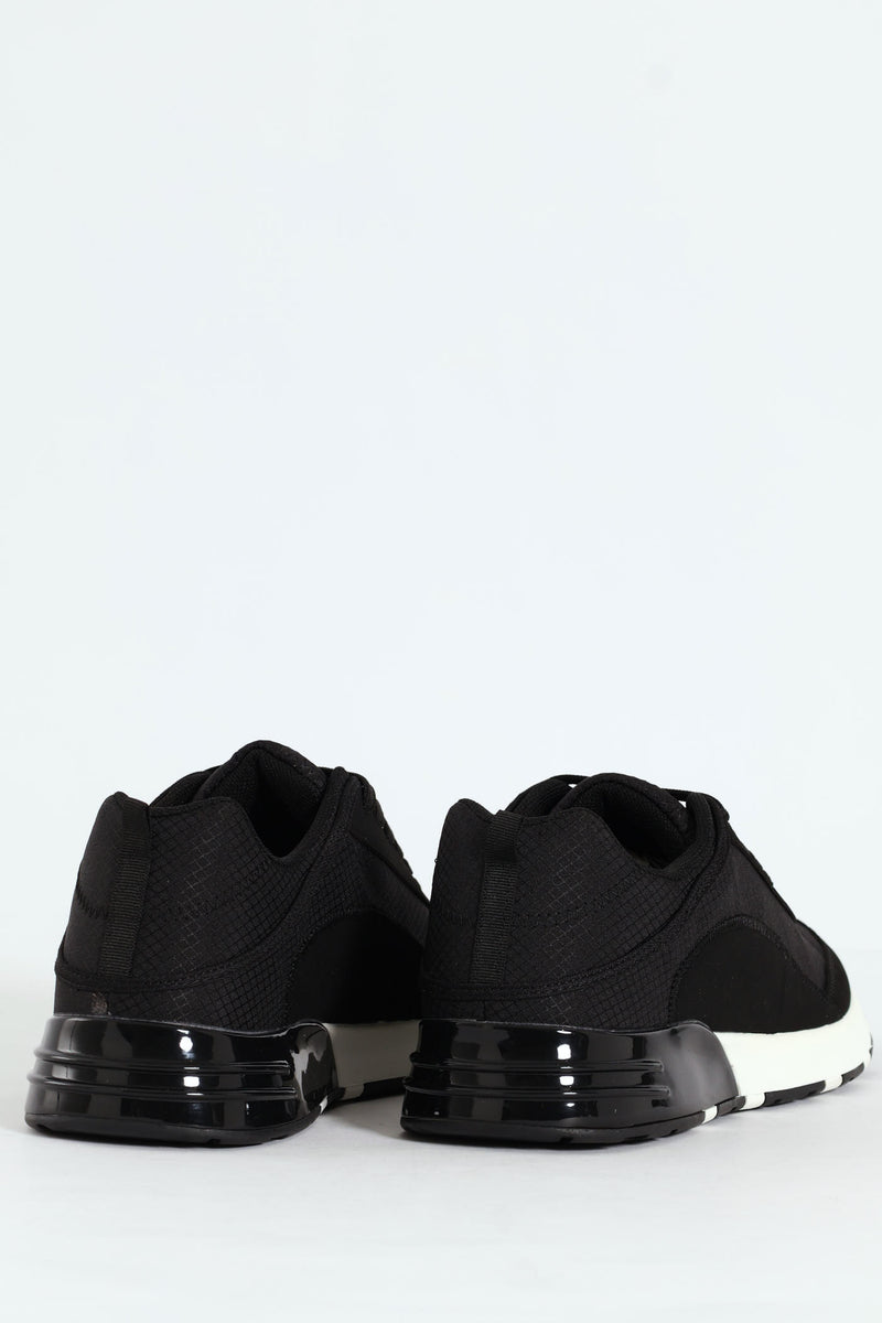 Trainer With Heel Insert On Sole - Black