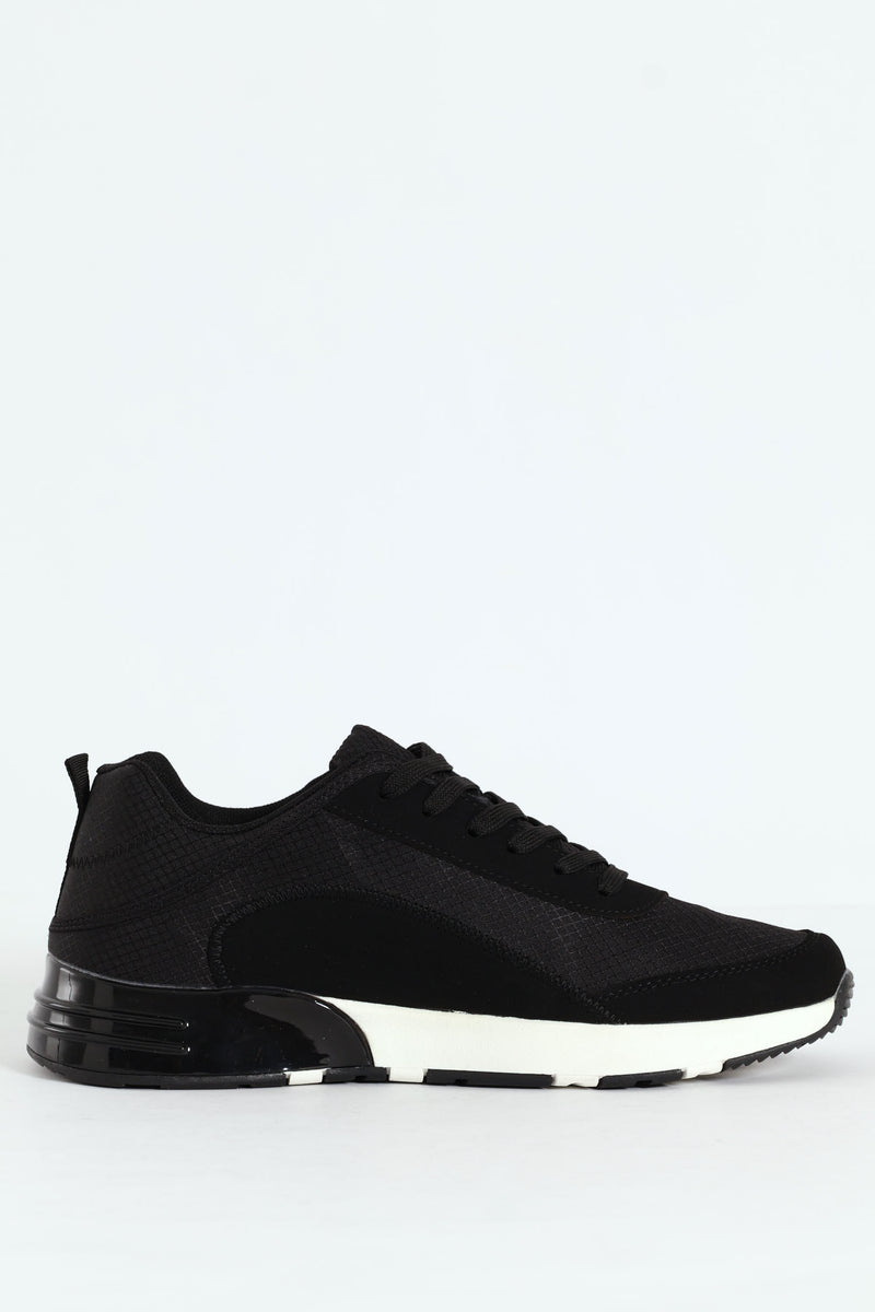 Trainer With Heel Insert On Sole - Black