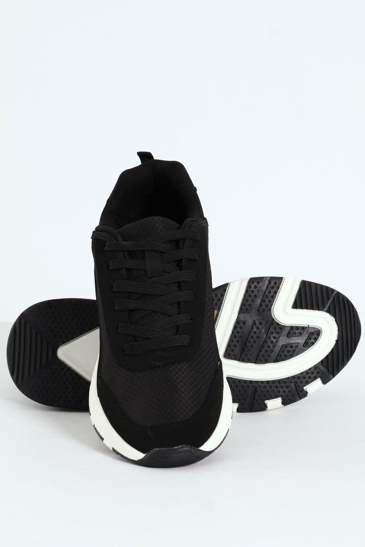 Trainer With Heel Insert On Sole - Black