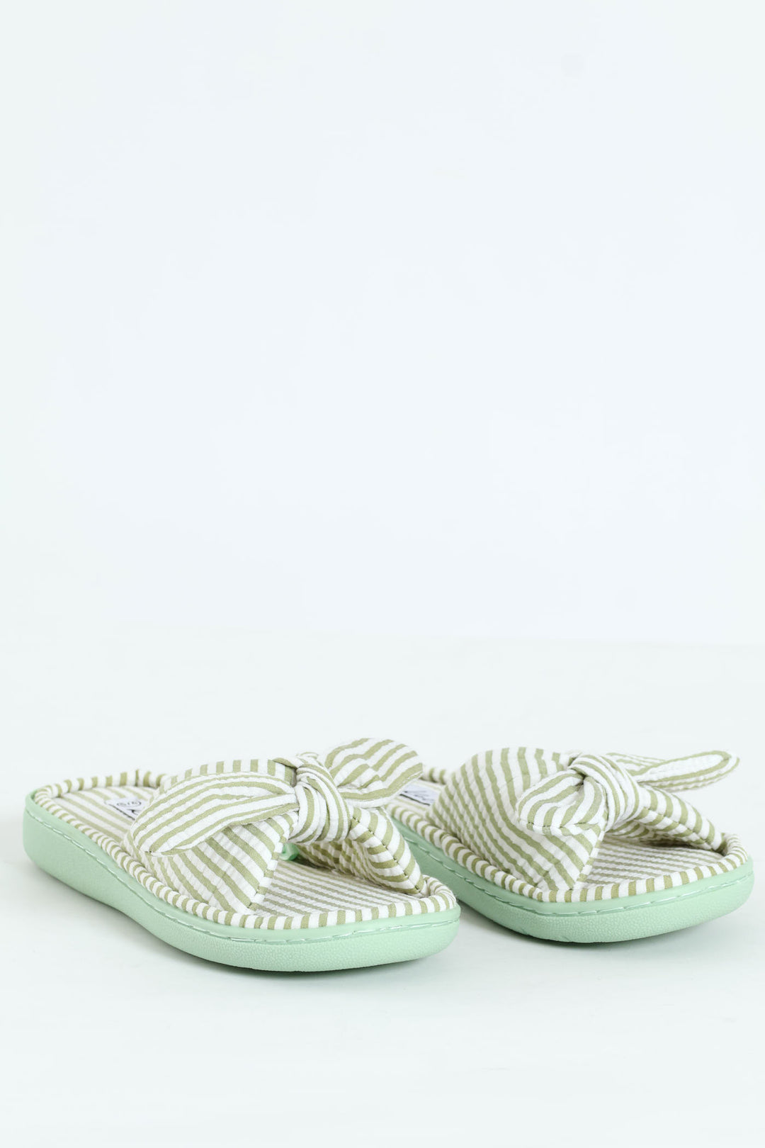 Seersucker Slipper On Bucket Outsole - Sage