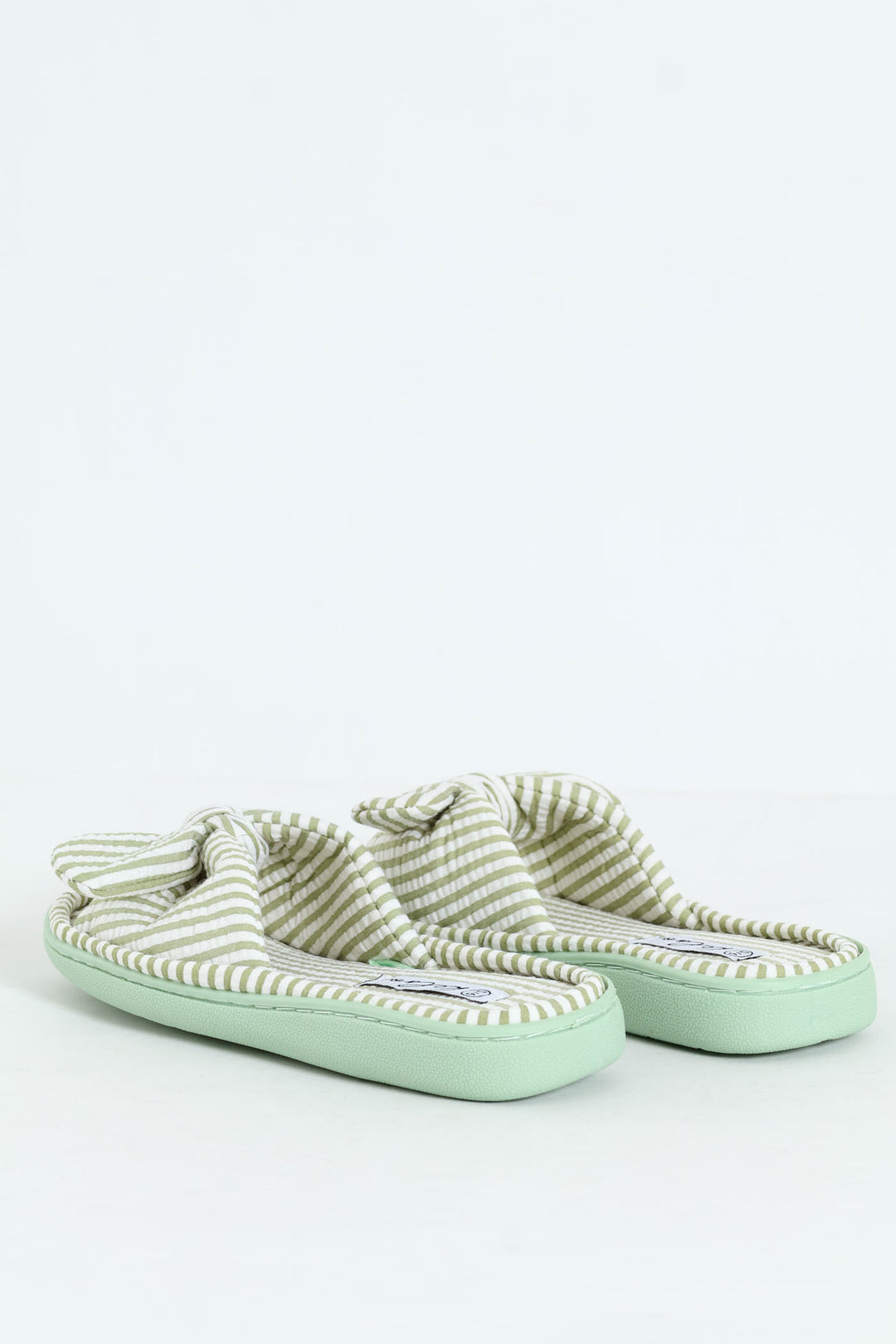 Seersucker Slipper On Bucket Outsole - Sage