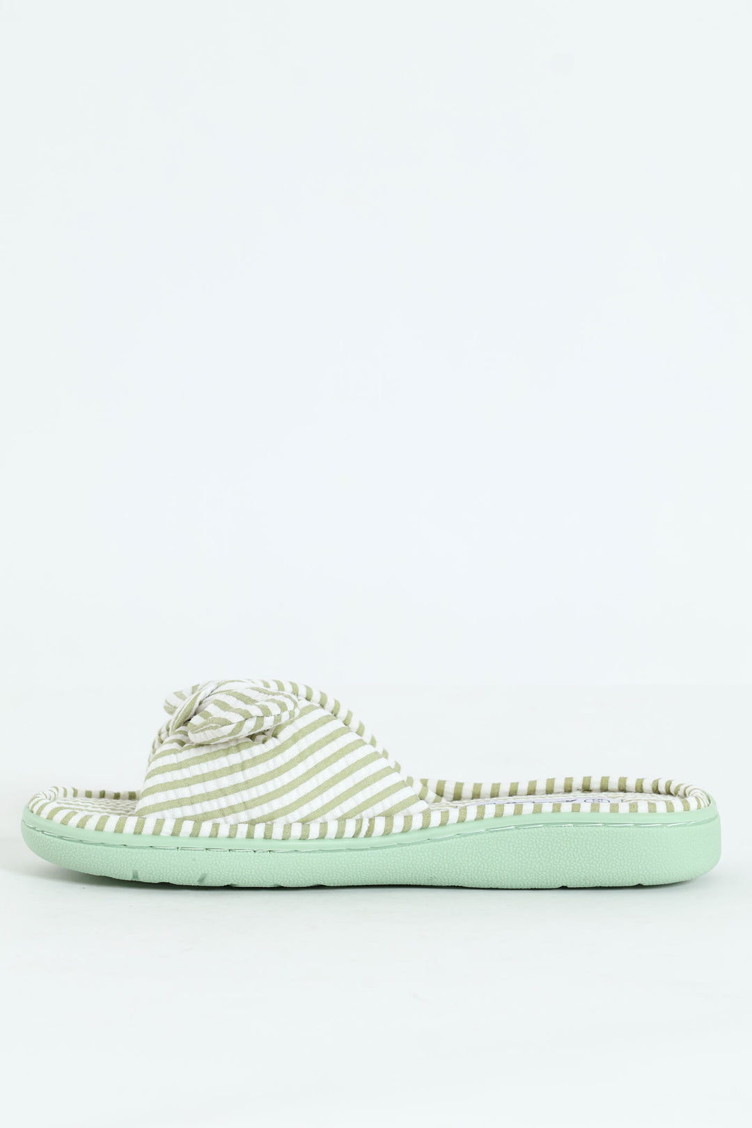 Seersucker Slipper On Bucket Outsole - Sage