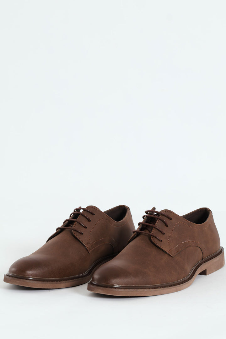 Smart Casual Lace Up Derby Shoe - Chocolate