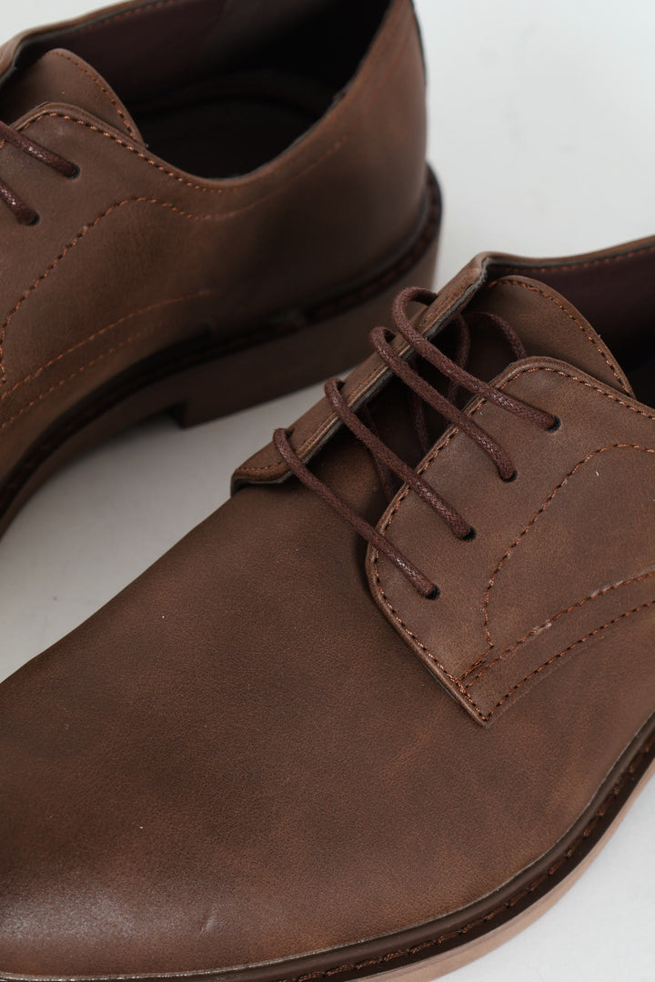 Smart Casual Lace Up Derby Shoe - Chocolate
