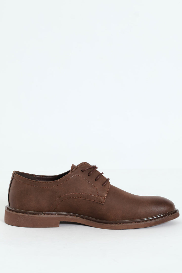 Smart Casual Lace Up Derby Shoe - Chocolate