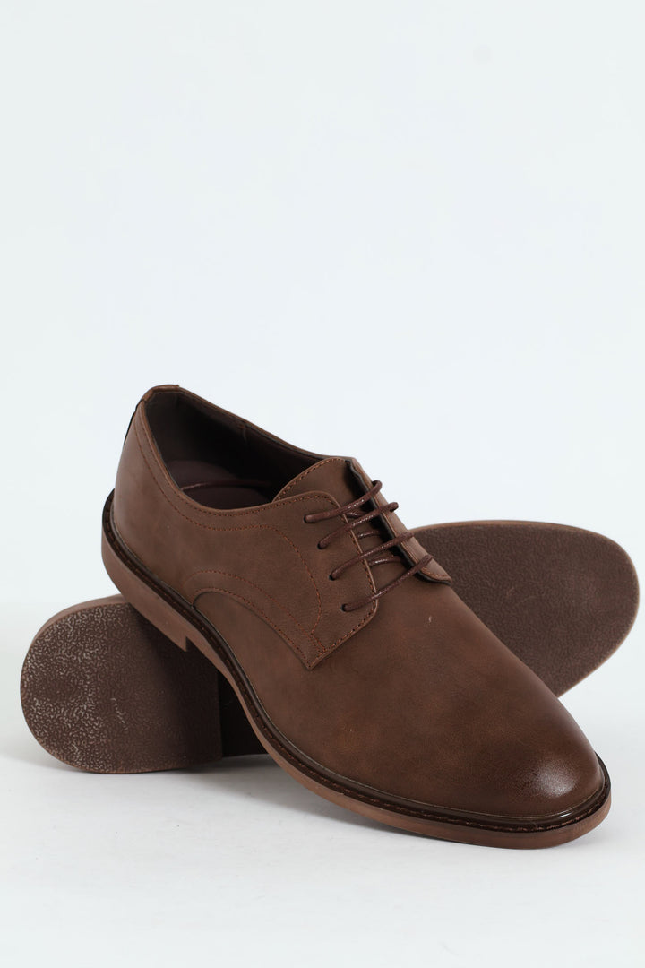 Smart Casual Lace Up Derby Shoe - Chocolate