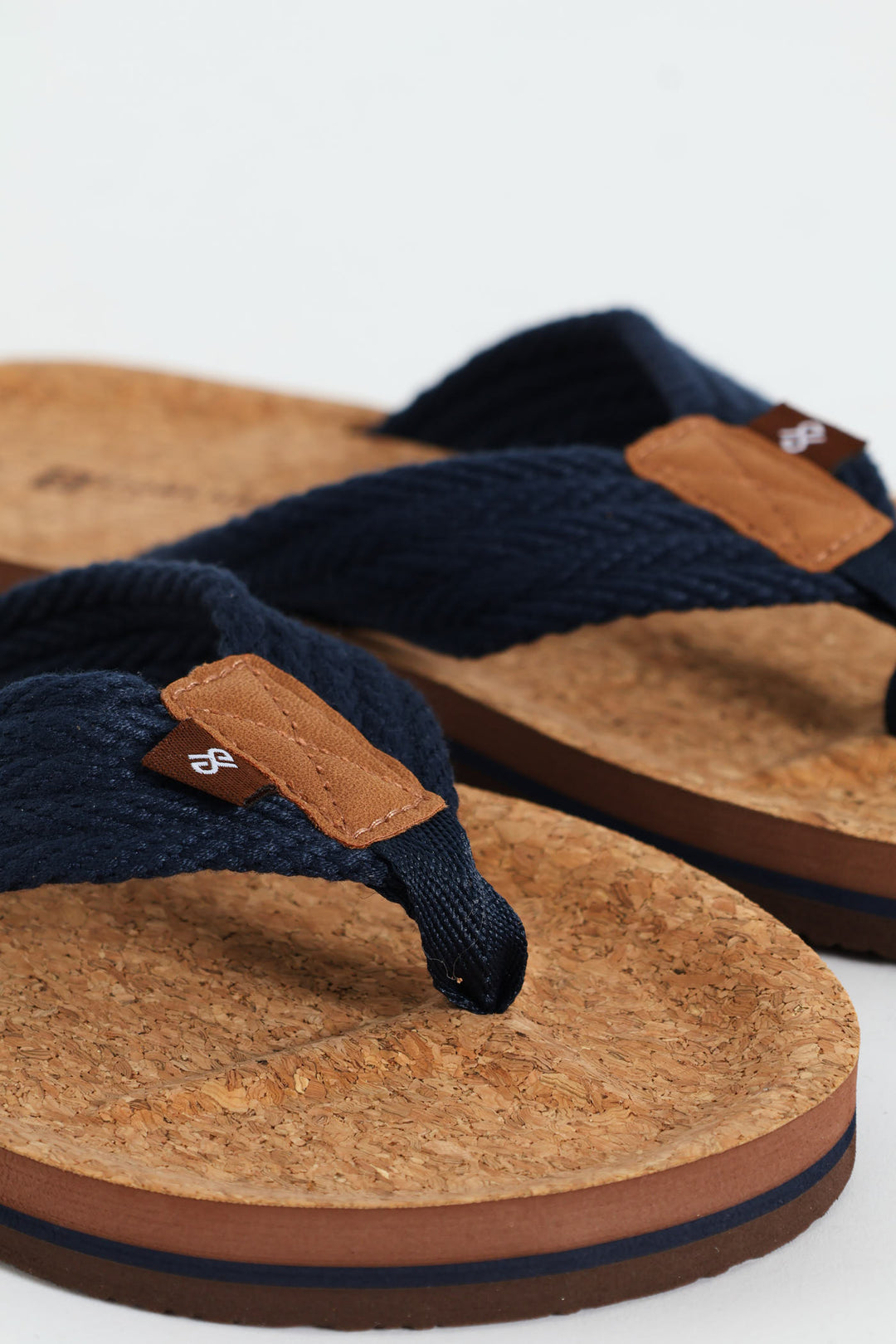 Braided Upper Cork Wide Vamp - Navy