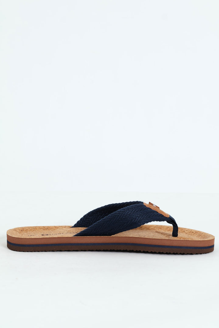 Braided Upper Cork Wide Vamp - Navy