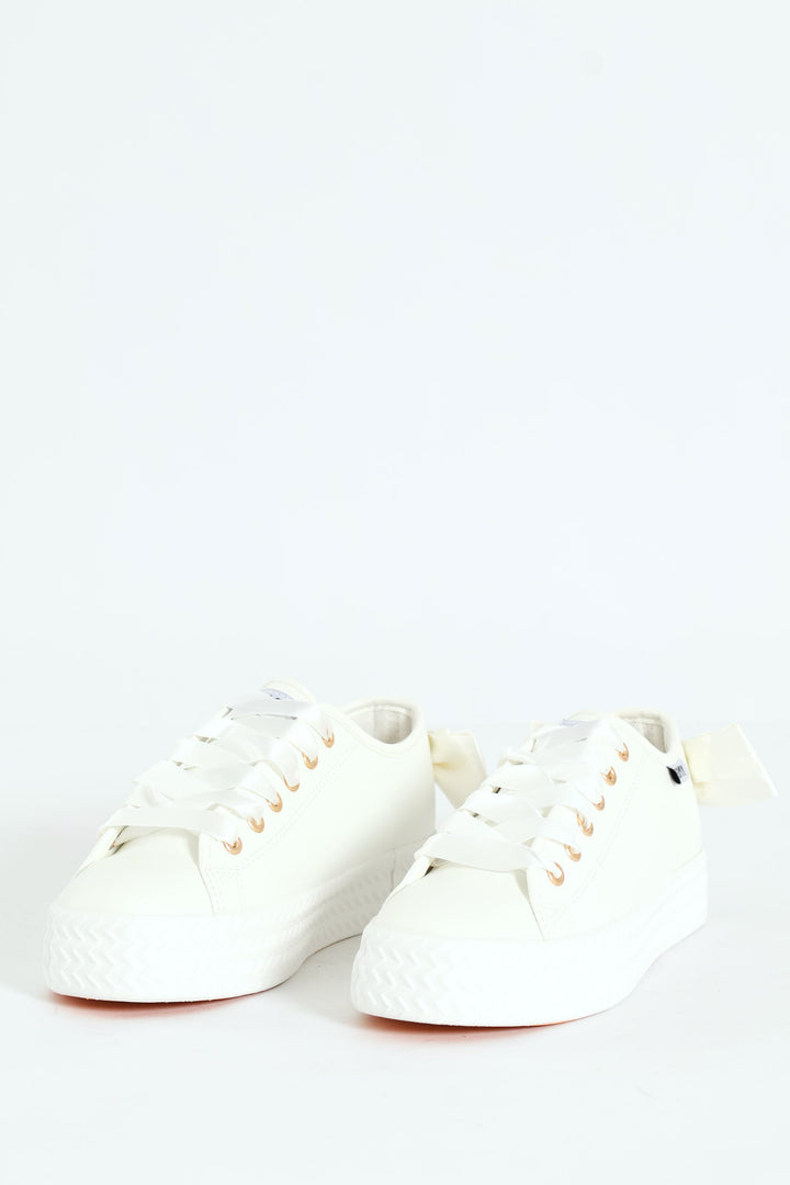 Miah Platform Lace Up Sneaker - White