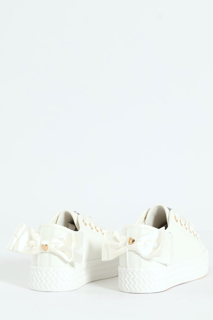 Miah Platform Lace Up Sneaker - White