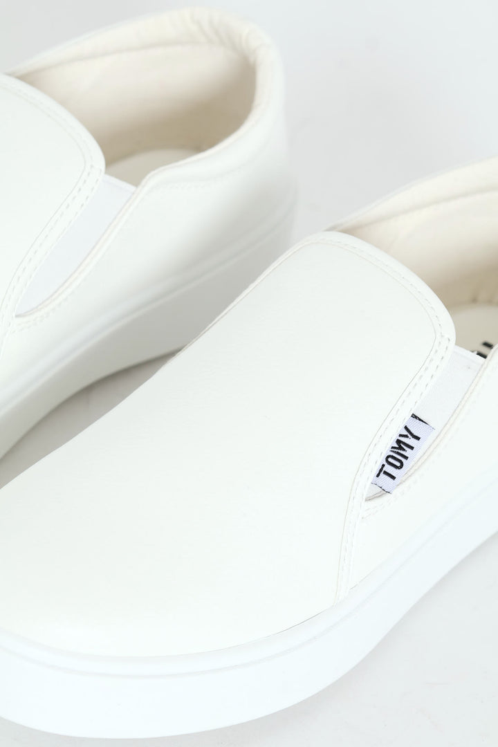 Parker Side Gusset Slip On - White