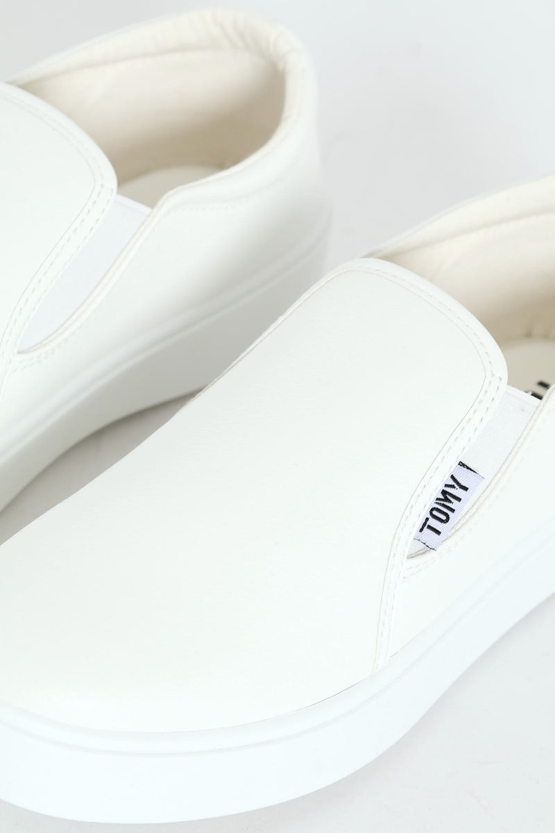Parker Side Gusset Slip On - White