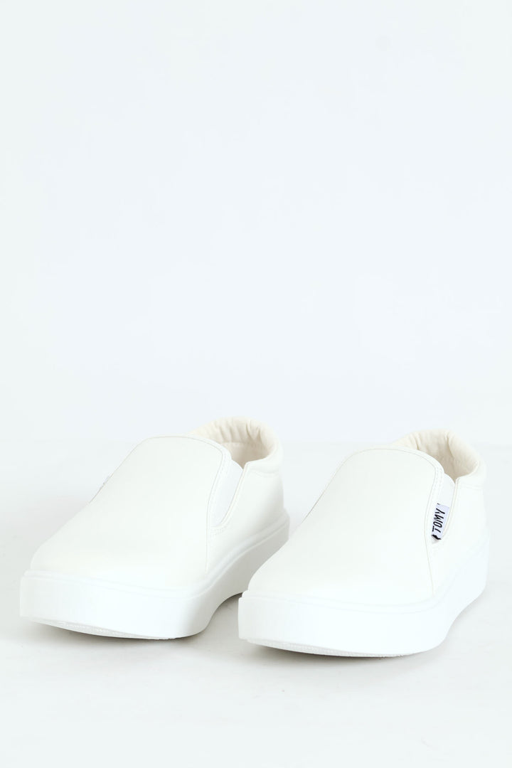 Parker Side Gusset Slip On - White