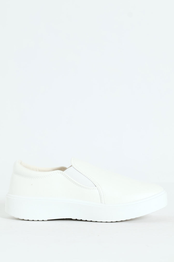 Parker Side Gusset Slip On - White