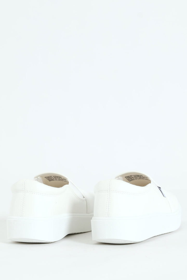Parker Side Gusset Slip On - White