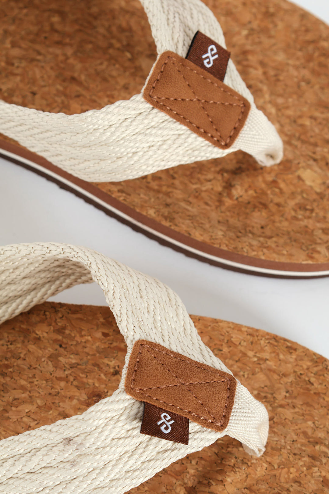 Braided Upper Cork Wide Vamp - Stone