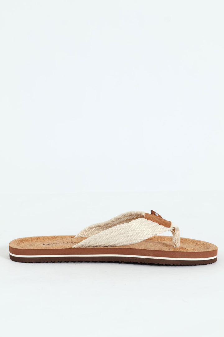 Braided Upper Cork Wide Vamp - Stone