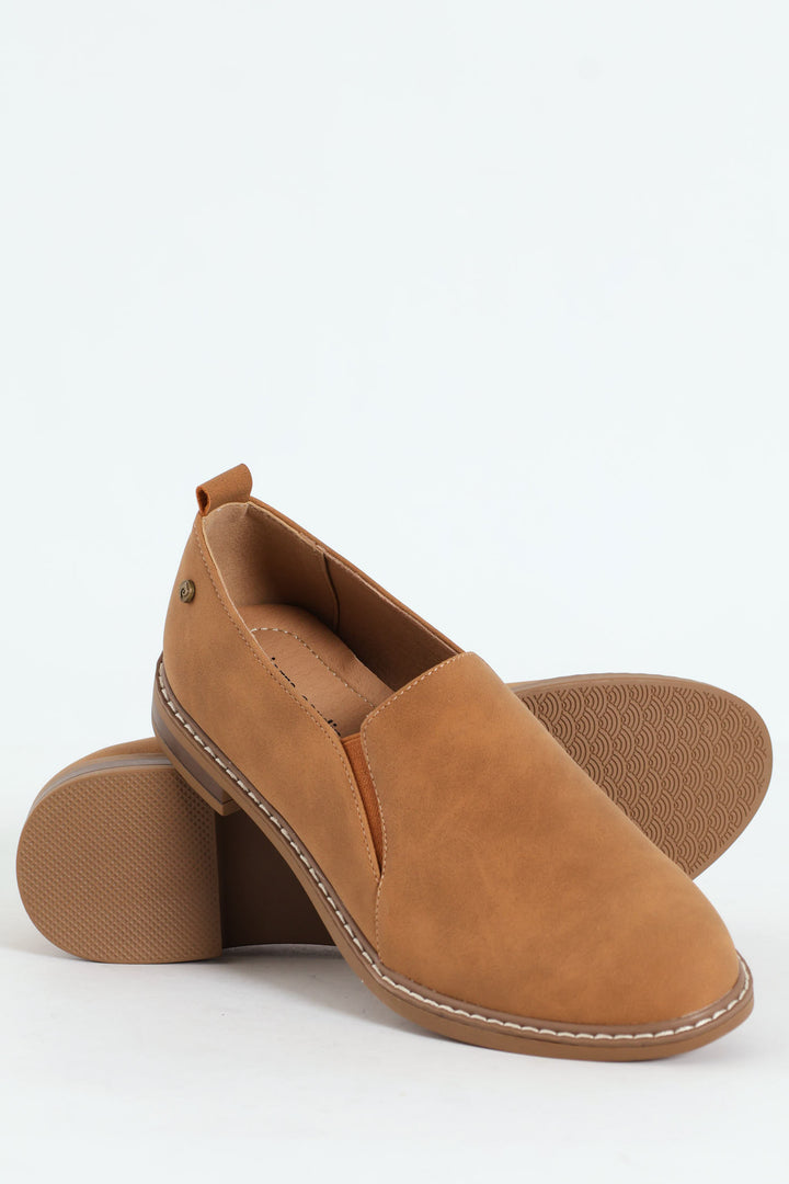 Toulose 2 High Cut Side Gusset Loafer - Camel