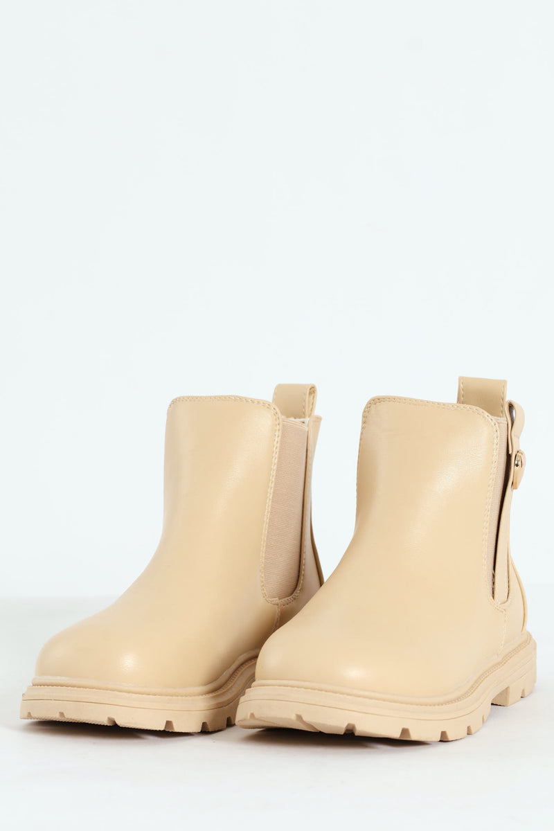 Girls Chelsea Boot - Stone
