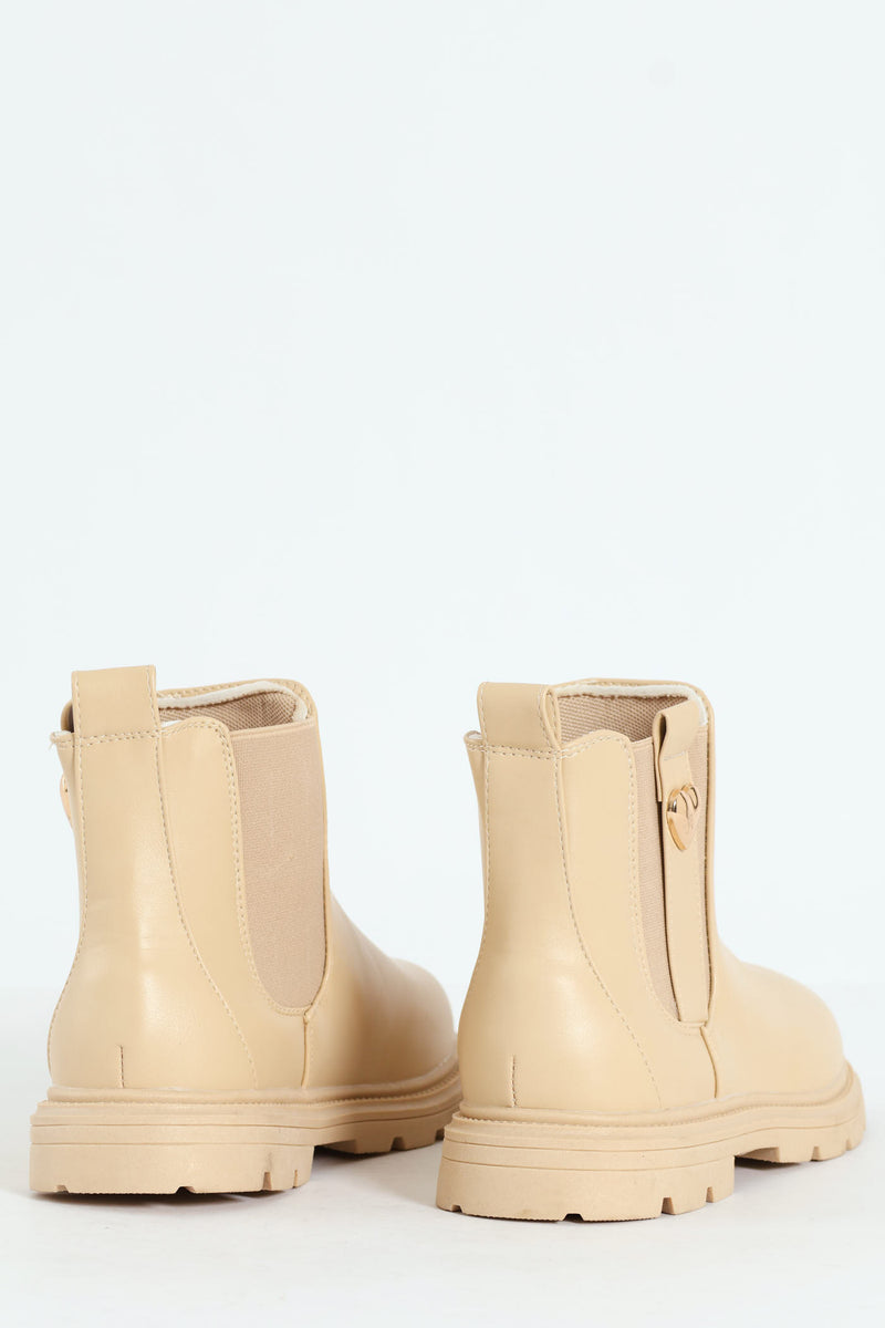 Girls Chelsea Boot - Stone