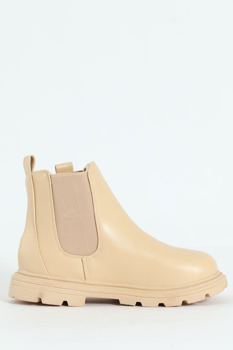 Girls Chelsea Boot - Stone